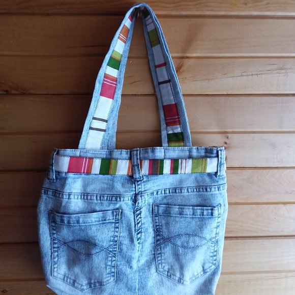 Beautiful One Of A Kind Handmade Jean Bag - Picture 2 of 6